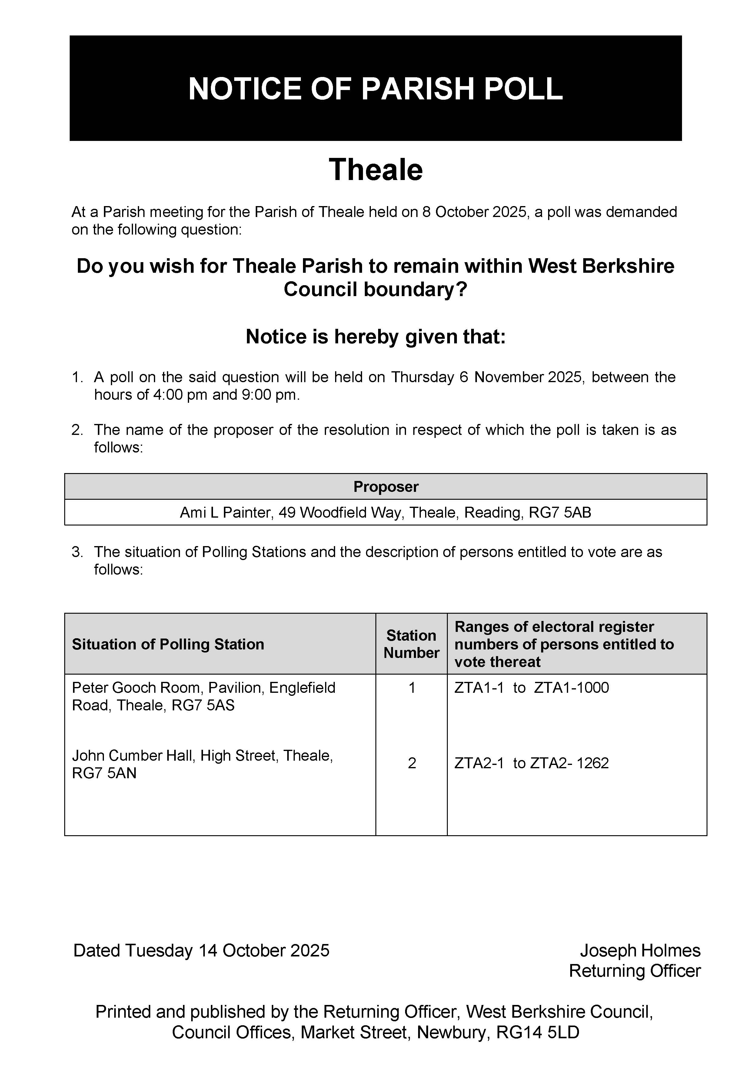 Parish Poll